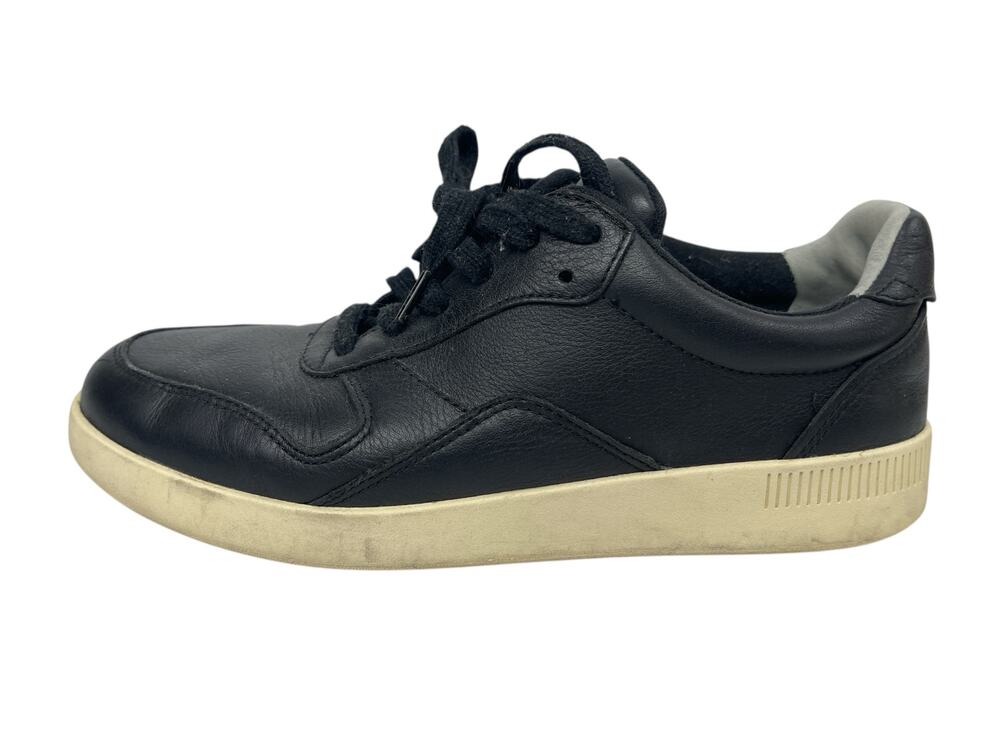 Everlane The Court Unisex Black Leather Lace Up Low Top Sneakers Shoes W-8 M-6